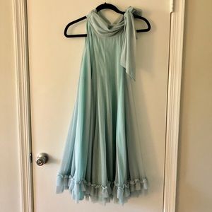 NWT Sara Campbell Blue tie neck swing dress